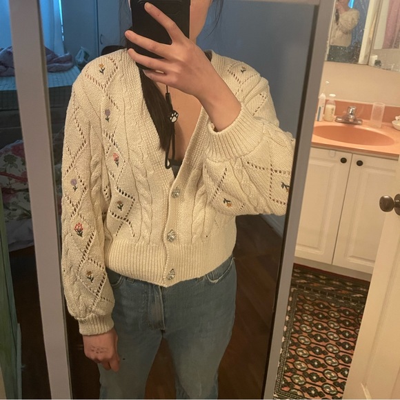 Zara Embroidered Knit Cardigan - Picture 4 of 7
